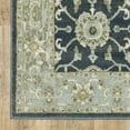 thumbnail image 2 of 5' X 7' Teal Blue Ivory Green And Grey Oriental Power Loom Stain Resistant Area Rug, 2 of 5