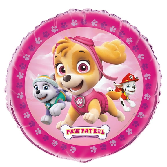 Foil Girl PAW Patrol Balloon, Round, 18 in, 1ct