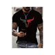 thumbnail image 1 of Cotton Short Sleeve T-Shirt Men's Bull Graphic Print T-shirt, Casual Short Sleeve Crew Neck Tee, Men's Clothing For Summer Outdoor Streetwear, 1 of 6