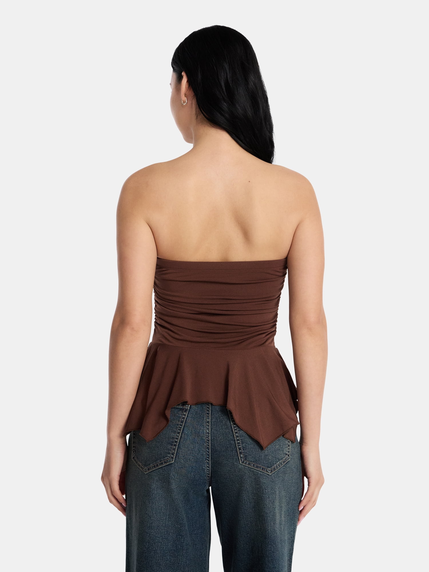 Madden NYC Women’s Peplum Tube Top, Sizes XXS-XXL
