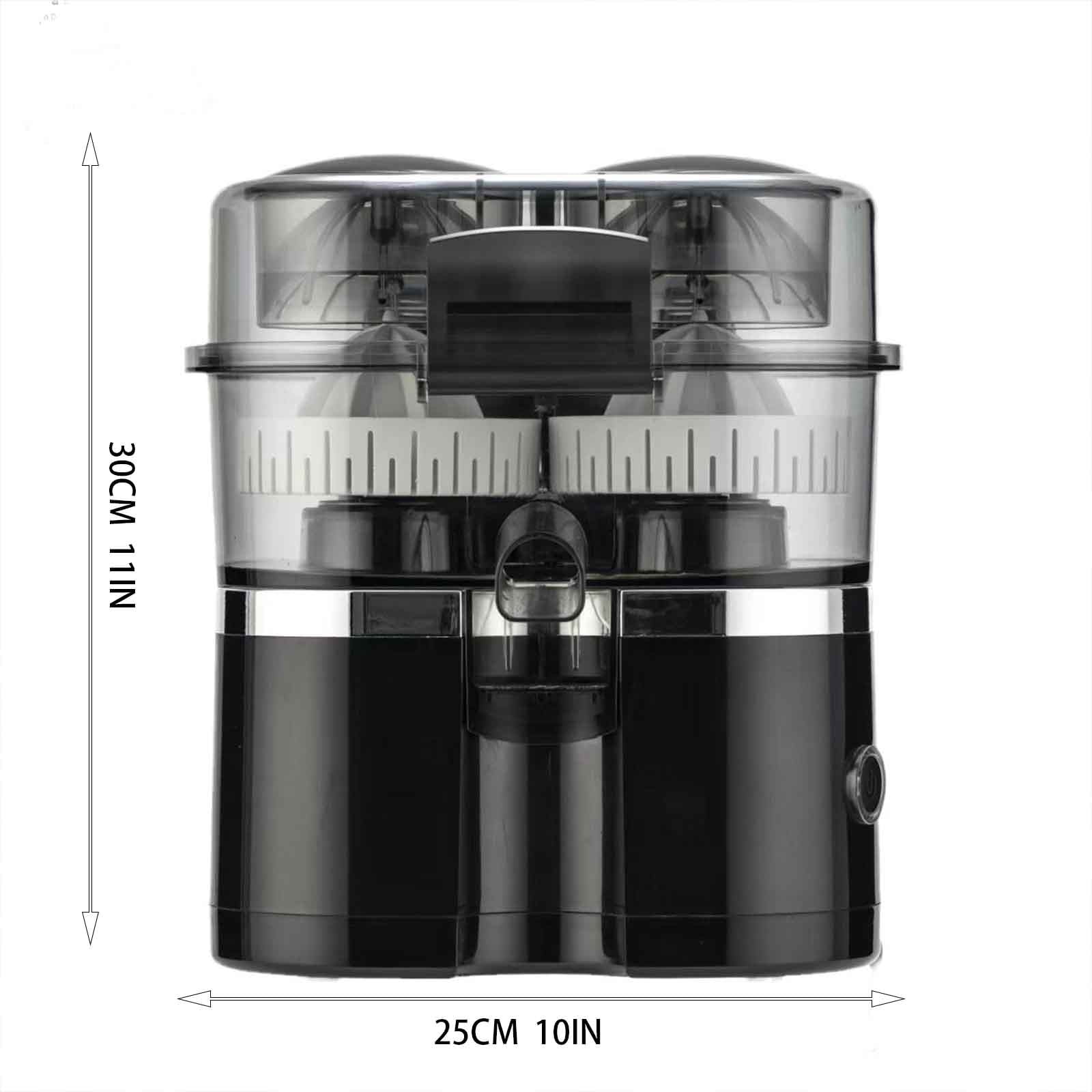 110V Dual Head Electric Juicer, High Speed Juice Separation Machine with Compact Design for Household Kitchen and Cafe Beverage Making, Black