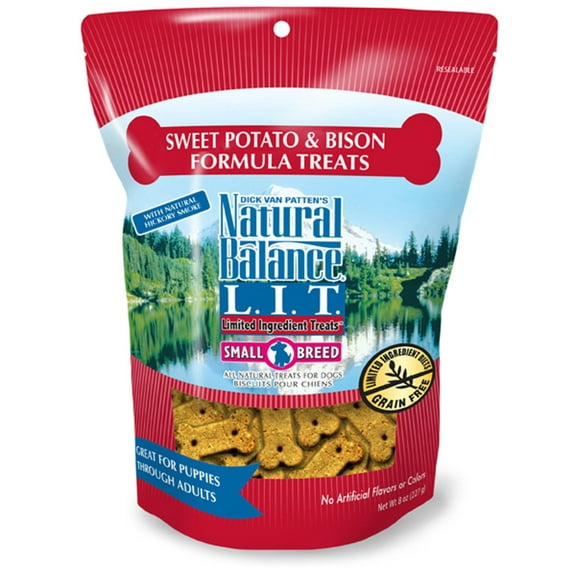 Natural Balance L.I.T. Limited Ingredient Treats Sweet Potato & Bison Formula Small Breed Dry Dog Treats, 8-Ounce Bag