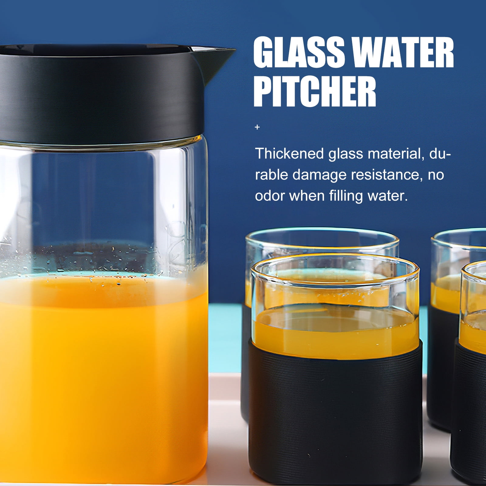 Glass Teapot with Infuser for Home Use - Water Jug, Coffee, Iced Tea, Fruit Infusion Flavor Pitcher, Drink Supply Accessory