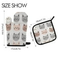 thumbnail image 2 of Yayeee Oven Mitts and Pot Holder Set of 2 Heat Resistant Kitchen Gloves Baking Hot Pad, Gray Cat Pattern, 2 of 5