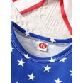thumbnail image 4 of 4th of July Infant Toddle Baby Girls Summer Outfits Stars Letters Short Sleeve T-shirt Elastic Waist Stripe Shorts Headband, 4 of 9