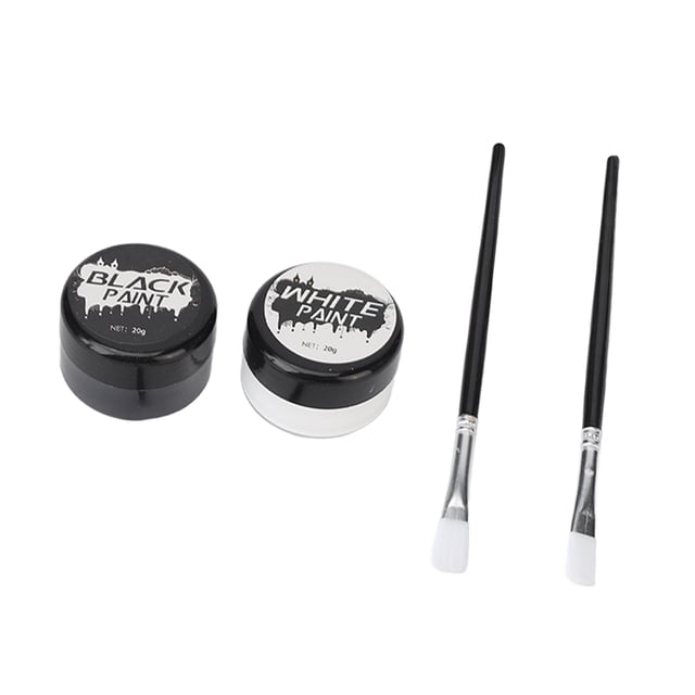 Cosplay Paint Kit, Long Lasting Irritation Free Black White Face Paint Kit for