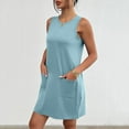 thumbnail image 3 of Womens Sleeveless Mini Tank Dress Casual Workout Sport Tennis Athletic With 2 Pockets Dress Summer Business Clothes for Women Cute Dresses for Women Summer Maxi Summer Dress for Women Summer Maxi for, 3 of 5