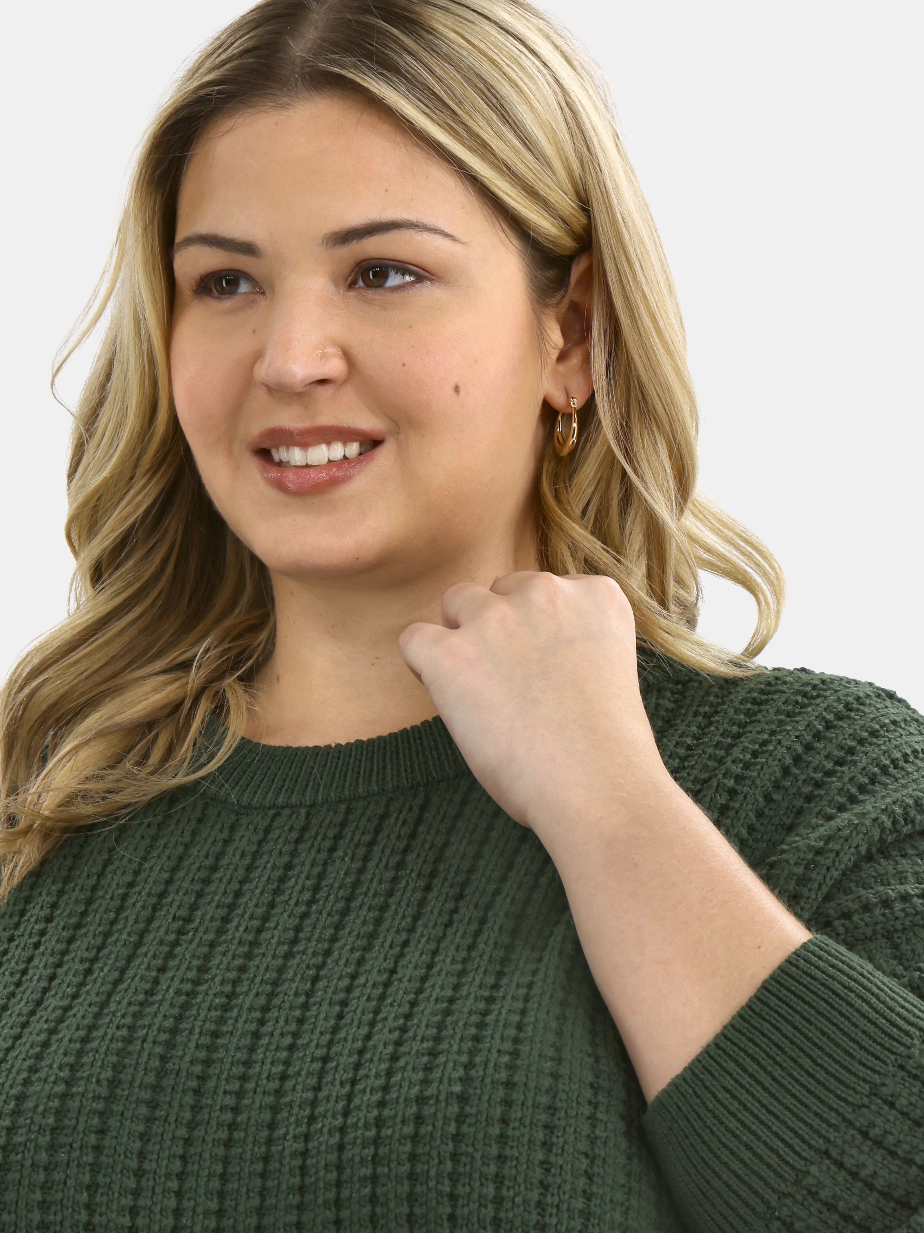 Time and Tru Women's and Women’s Plus Textured Stitch Sweater, Midweight, Sizes XS-4X