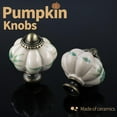 thumbnail image 5 of Ivory Pumpkin Knobs 6 Pack Ceramic Cabinet Knobs Vintage Drawer Pulls - Antique Dresser Pulls with Screws - Bamboo Leaves, 5 of 13