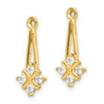 thumbnail image 2 of Real 14kt Yellow Gold AA Dangle Cluster Diamond Earring Jacket; for Adults and Teens; for Women and Men, 2 of 3