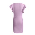 Dresses for Women 2023 HIMIWAY Fashion Womens Ruffles V Neck Solid