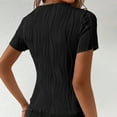 thumbnail image 4 of Scyoekwg Womens Casual Short Sleeve Tops Round Neck Tshirt Solid Color Loose Trendy Lightweight Blouses (Black,XXL), 4 of 6
