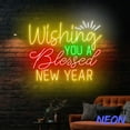 thumbnail image 4 of Handmadetneonsign Wishing You Blessed New Year Neon Sign, Happy New Year Led Sign, New Year Eve Decor 82431, 4 of 5