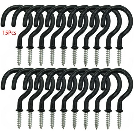 

Screw Ceiling Hooks 2.9in Black Mental Hooks for Hanging Plants Lights Cups(15 Pcs Black)