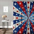 thumbnail image 2 of Chilfamy Independence Day Shower Curtain Striped Shower Curtain 4th of July Memorial Day Bathroom Decoration Veterans Day Curtain for Bathroom with Hooks White, 2 of 7