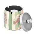thumbnail image 2 of Pink Green Ribbons Stripe Ashtray with Lid Cigarette Ashtray Stainless Steel Ash Tray Ash Holder for Home Outdoor, 2 of 7