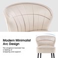 thumbnail image 5 of MCombo Velvet Wingback Side Chair, Accent Chair, Mid-Century Living Room Chair, 1 Piece (Cream White), 5 of 9