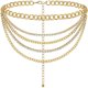 thumbnail image 1 of 1 pieza (oro）Cadena de cintura dorada, vientre ajustable, multicapa, joyería sexy para el cuerpo femenino, cinturón de cadena dorada, cinturón de diamantes de imitación, para mujeres y niñas Sincero Electrónica, 1 of 5