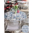 thumbnail image 5 of Outdoor Tablecloth with Umbrella Hole for Patio/Picnic/Party/Camping, Coastal Nautical Waterproof Table Cloth Round Cover Washable, Summer Ocean Corals Wooden Grain Blue (Dia 54"), 5 of 8