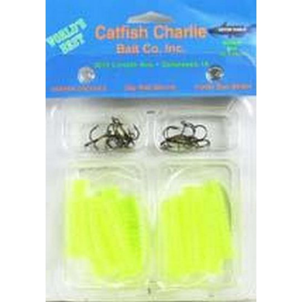 Catfish Charlie Dip Bait Rigged Worms, 12pk