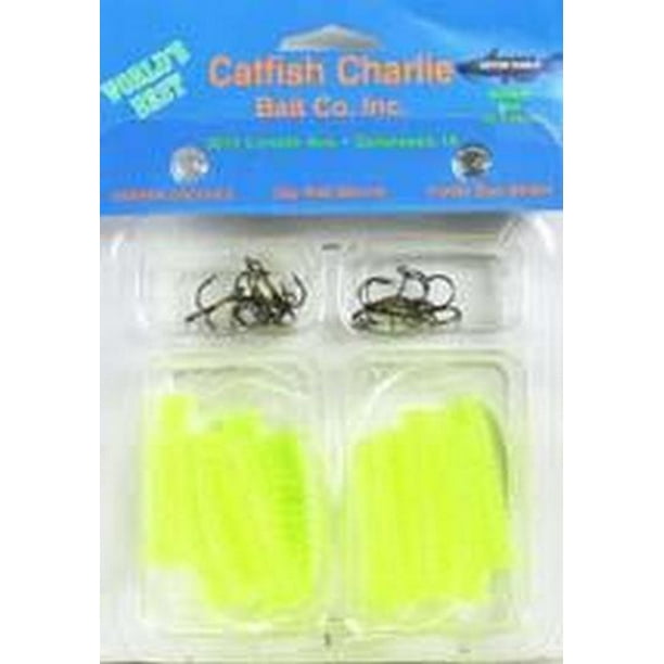 Catfish Charlie Dip Bait Rigged Worms, 12pk