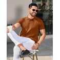 thumbnail image 4 of COOFANDY Mens Short Sleeve Knit Polo Shirts Casual Quarter Button Rib Polo Shirt Lightweight Collared T Shirt, 4 of 7