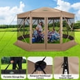 thumbnail image 3 of COBIZI Extra Large Gazebo 15x15 Pop-Up Canopy Tent with Mosquito Netting, Spacious EZ Set-Up Screened Shelter, Durable Outdoor Pavilion with Ground Stakes, Perfect for Patio, Backyard, and Lawn,khaki, 3 of 10