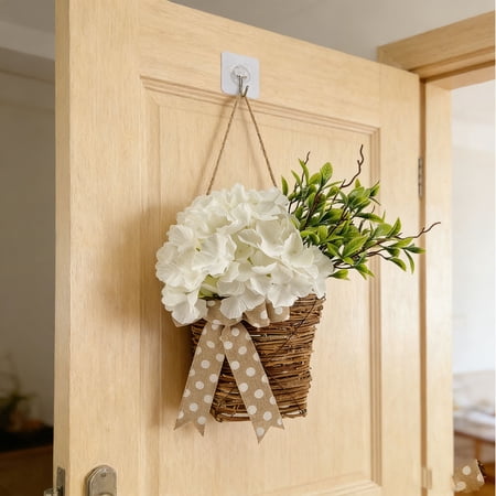 ZHMRFG Front Door Decor Spring Basket Style Wreath With Elegant Ribbon Bow Versatile All-Season Refined Aesthetic Look Welcoming Decor for Porch Wall Indoor Space Easter Wedding Holiday Gift Decors