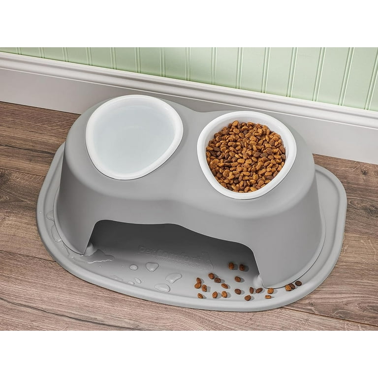 WeatherTech PDHC1604LGLG - Pet Feeding System Double High 16oz 4in. Poly Bowl - Light Grey