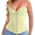 thumbnail image 3 of NMMUED Gothic Clothes for Women Off Shoulder Corset Top Halloween Clothes for Women Halloween Costumes for Women Medieval Corset Renaissance Corset Gothic Corset Tops for Women Yellow M, 3 of 9