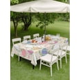 thumbnail image 3 of Easter Bunny Outdoor Tablecloth - 52x70 Inch Rectangle Dining Table Cover, Colorful Eggs Spring Leaves Daisy Flowers Waterproof Outdoor Table Cloth with Umbrella Hole & Zipper for Picnic/Patio/Party, 3 of 7