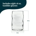 thumbnail image 4 of Libbey Lava Tumbler Drinking Glasses, All Purpose, Molten Groove Glasses Set of 8, Tactile, Tall Drinking Glasses for Water, Cocktails, 4 of 7