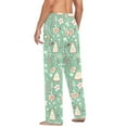 thumbnail image 6 of joogoo Men's Pajama Pants Christmas Green Pattern Cotton Long Sleepwear Lounge Pants L, 6 of 7