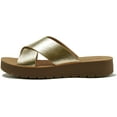 thumbnail image 2 of Soda Shoes Women Sandals Crisscross Strap Band Flatform Platform LUCY-S Gold 10, 2 of 3