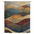 thumbnail image 2 of Vintage Green Blue Sheer Curtains 45 Inches Long, Farmhouse Retro Art Light Filering Curtains, Breathable Simi Curtain Privacy Drapes for Kitchen Bathroom Lightweight Small Window Treatment, 2 of 9