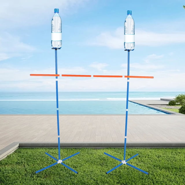 Flying Disc Outdoor Game Set, Exciting Game with Point Scoring, PVC Stainless Steel Bottle Drop Disc Toss Game with Thicker Pole, for Fun Yard Beach