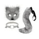 thumbnail image 5 of Conjunto de máscara y cola de gato Therian lindo para de cumpleaños de puesta en escena Gris oscuro, 5 of 8