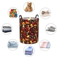 thumbnail image 4 of Picia Warm Plants and Mushrooms Pattern Large Laundry Basket, Waterproof, Freestanding Laundry Hamper, Collapsible Tall Clothes Hamper with Extended Handles-Medium, 4 of 6
