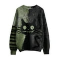 thumbnail image 5 of Domuza Halloween Sweatshirts for Men Spooky Novelty Pumpkin Face Graphic Crew_neck Sweater Fall Winter Stylish Casual Long Sleeve Pullover Green S, 5 of 6