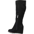 thumbnail image 4 of Women's Journee Collection Parker Extra Wide Calf Wedge Knee High Boot Black Microsuede 8.5 M, 4 of 6