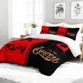 thumbnail image 6 of 3pcs King and Queen Comforter Set, Couple Bedding Set for Bedroom or Guest Room Decor, All Seasons Quilt Machine Washable Duvet with 2 Pillowcases, 6 of 7