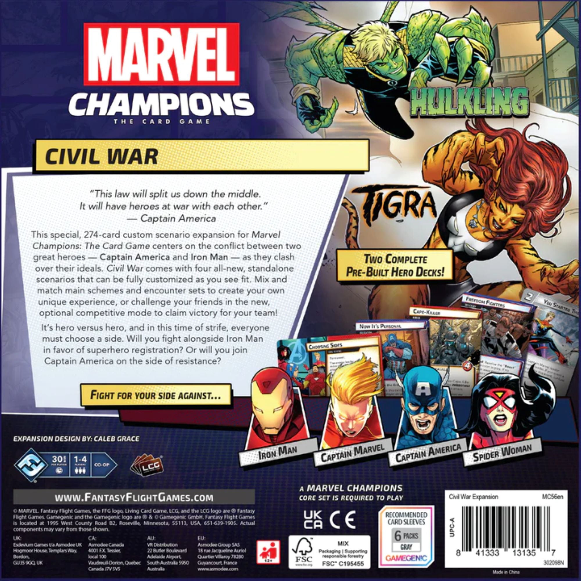 Marvel Champions: The Card Game - Civil War Expansion for Ages 12+, from Asmodee