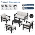 thumbnail image 3 of SERWALL Outdoor Patio Furniture Set, 6-Piece HDPE Outdoor Sofa Set Patio Conversation Set, Black Frame with Beige Cushions, 3 of 7