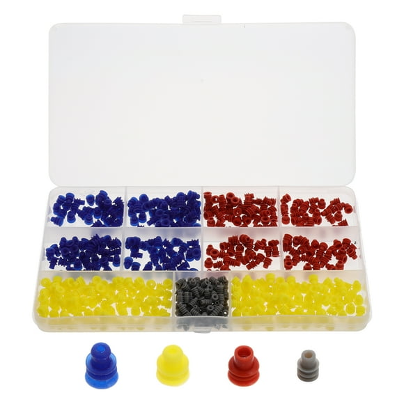 Electrical Connectors Plugs 600Pcs Silicone Assorted Color Round Automotive Applications 0.24X0.22X0.22In