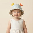thumbnail image 2 of Oiyii Infant Girls Cute Sun Hats Heart‑Ornament Rainbow‑Printed Bucket Hats, Light Blue, 2 of 4
