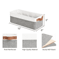 thumbnail image 5 of StorageWorks 2-Pack Narrow Storage Bins with Handle, Small Fabric Baskets for Closet and Shelf, White&Gray, 5 of 8