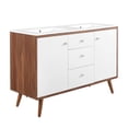 thumbnail image 2 of Modway Transmit 48" Modern Wood Double Sink Bathroom Vanity in Walnut/White, 2 of 9