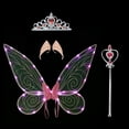 thumbnail image 1 of Alas de hadas para niñas, alas de mariposa iluminadas para adultos, disfraz de hada LED para mujer, fiesta de disfraces de Halloween, 1 of 6
