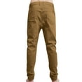 thumbnail image 3 of J. METHOD Men’s Joggers Pants Casual Lightweight Comfy Harem Slim Fit Adjustable Elastic Waist Pockets Sweatpants NEMP08 Dark Wheat 3XL, 3 of 6