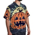 thumbnail image 2 of Halloween Font Men's Short Sleeve Button Down Hawaiian Shirts for Summer Beach Casual Printed Style, 2 of 6